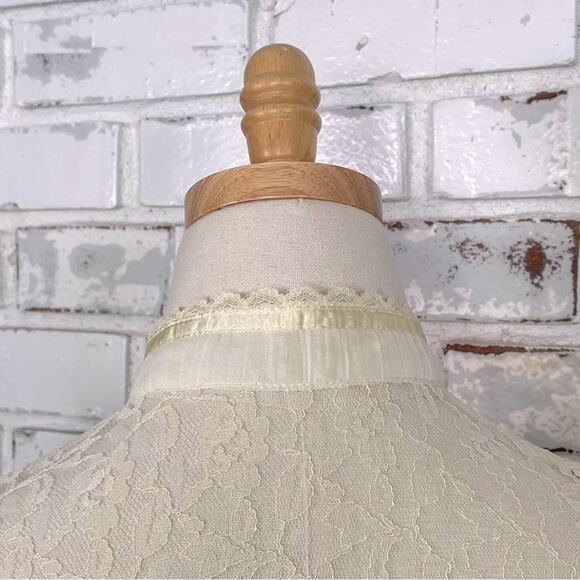 Vintage 70s Jessica’s Gunnies Cream Lace Gauze Two Piece Skirt and Blouse Set - Picture 12 of 15